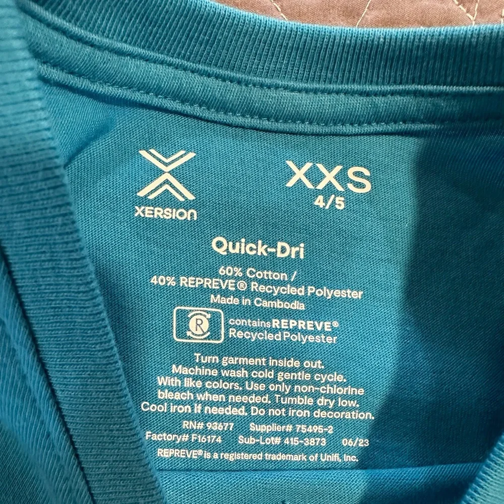 Xersion Girls Teal United Through Sport Tshirt NWT Size XXS 4/5